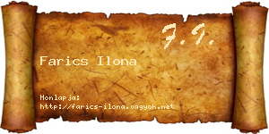 Farics Ilona névjegykártya